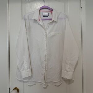 Modern Ambition Women’s White Button Down Shirt Large Work Office Blouse